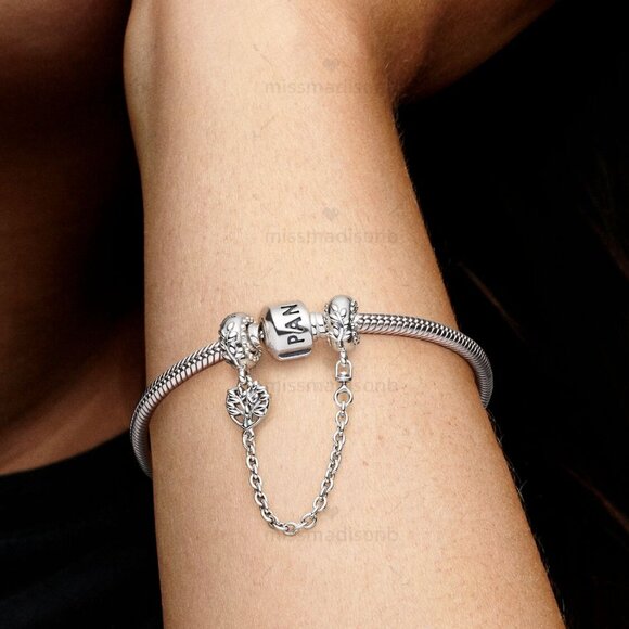 Pandora Heart Family Tree Safety Chain Charm - Picture 4 of 4